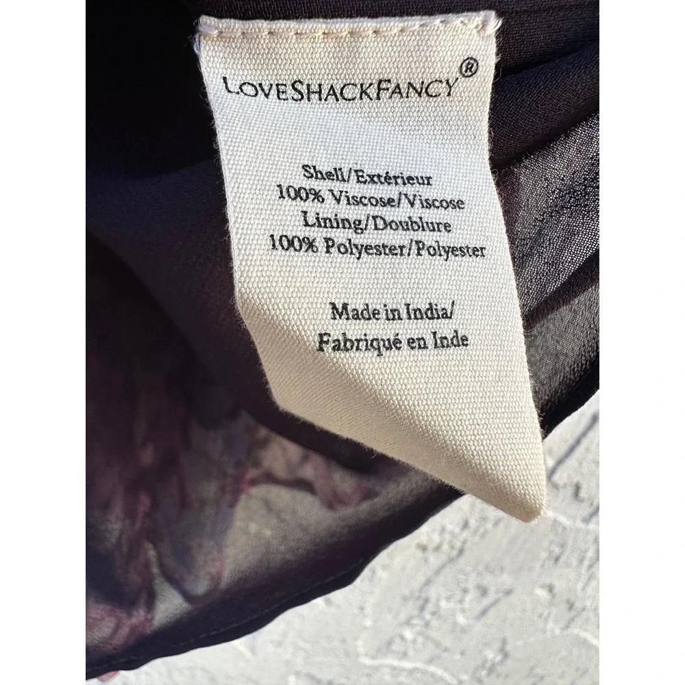 LoveShackFancy Womens XS Floral Tiered Ruffle Mini Skirt Smocked Waist